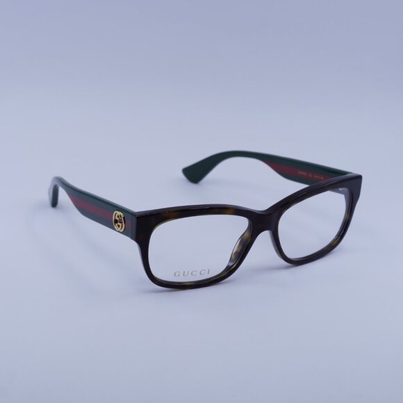 Gucci GG0278O 012 Eyeglasses Havana 55mm Rectangle Frame - Picture 1 of 12